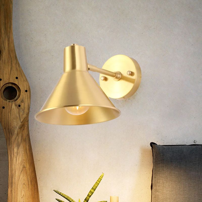 Messing Finish ausgestattet Wandleuchten Leicht Vintage Metall 1 Glühbirne Schlafzimmer Wandbeleuchtung mit verstellbarem Arm