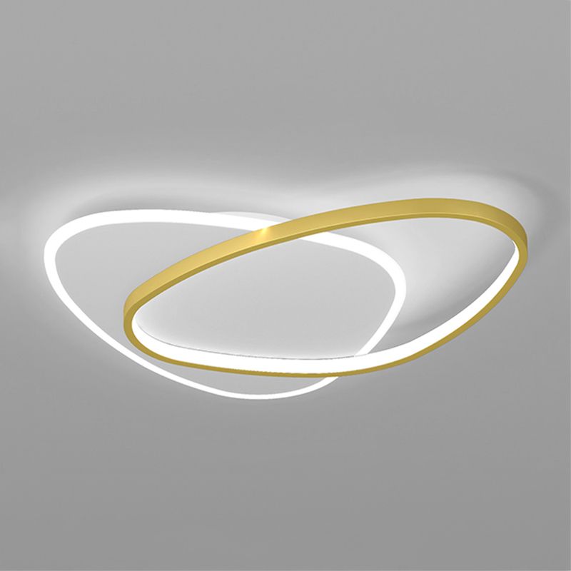 Oval Shade Metal Flush Ceiling Light Modern Style 2 Lights Flush Mount Fixture