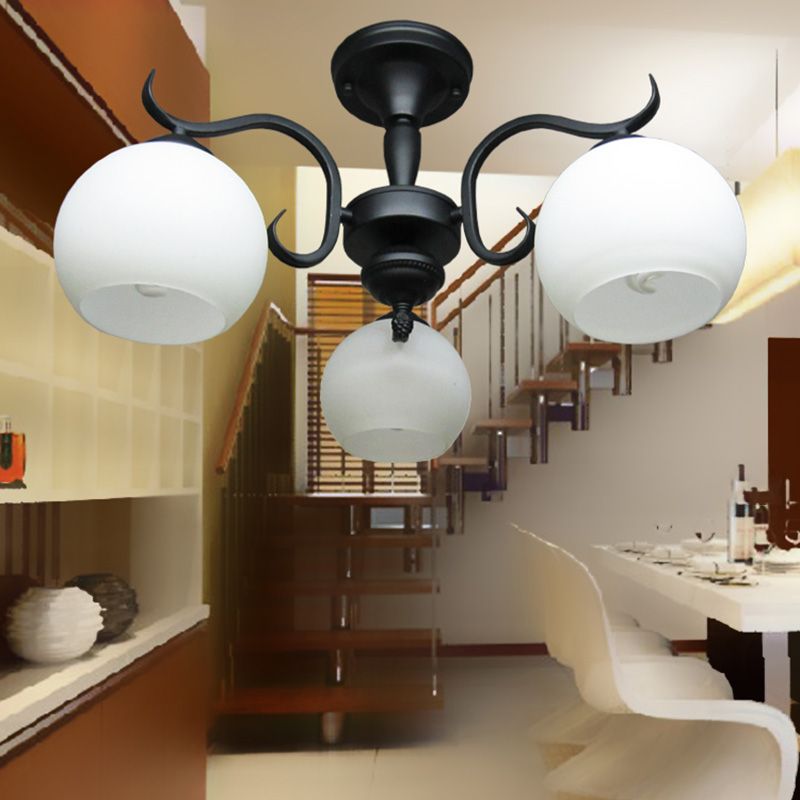 Minimalistische inbouwplafondlamp Traditionele plafondlamp met glazen kap voor slaapkamer
