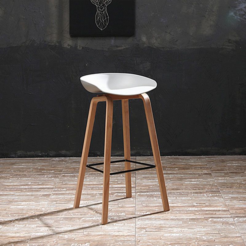 Scandinavia in stile bar-sgabello gambe in legno pp sedile sedile da bar per cucina da bar