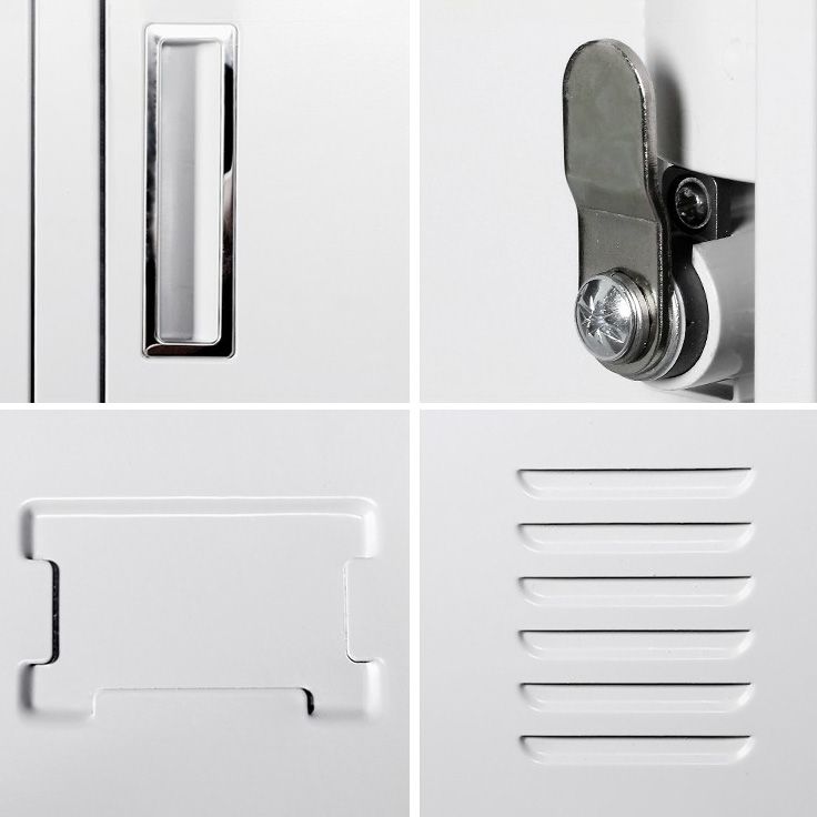 Metal Hinged Door Storage Cabinet Contemporary Gray Cabinet for Bathroom