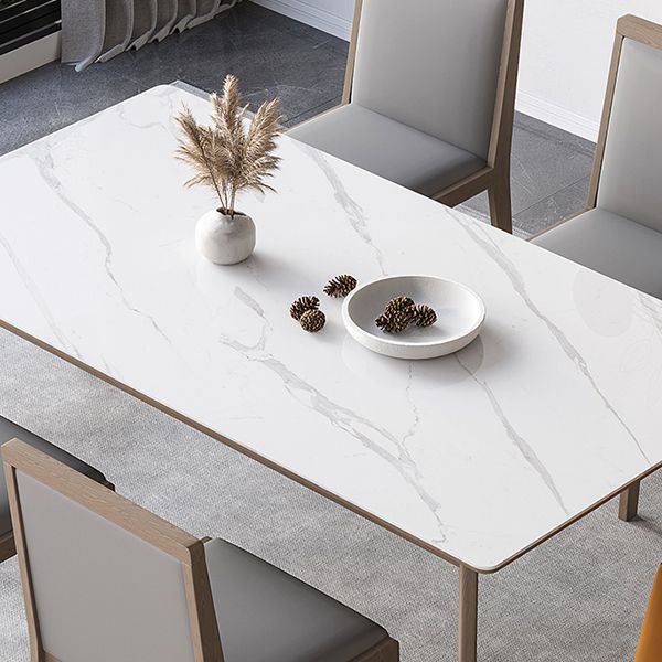Modern Style Dining Table Sintered Stone 4 Legs Table for Home