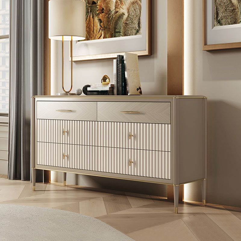 Traditional Horizontal Double Dresser Wood Storage Dresser for Home