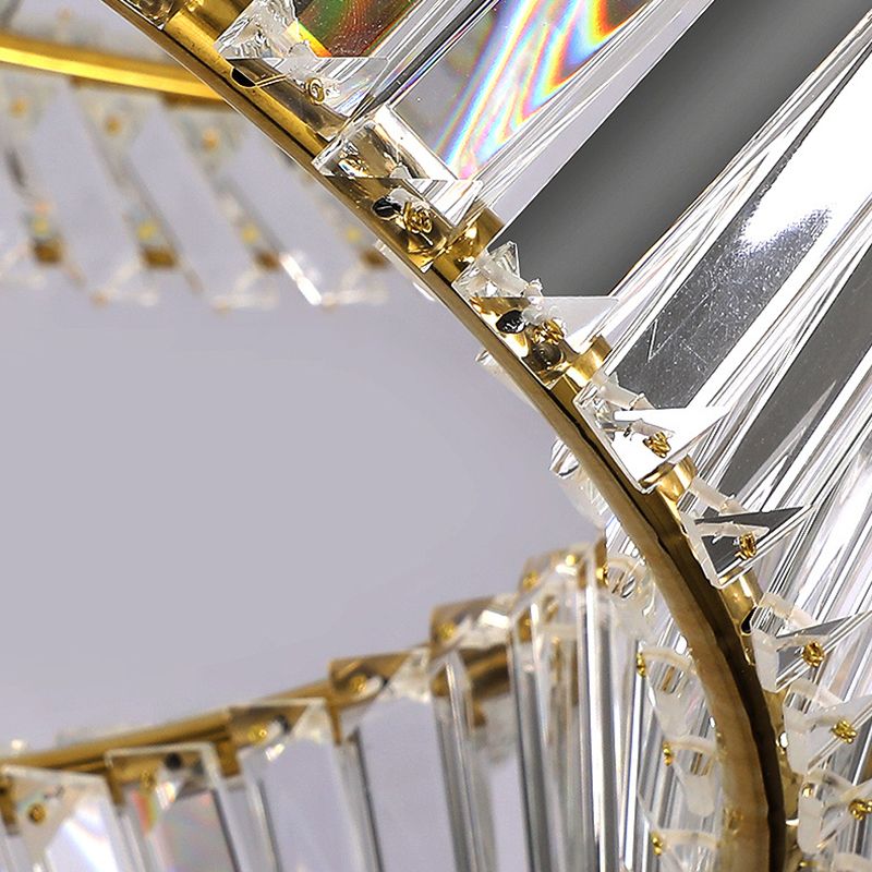 Kristall runde Form hängende Deckenleuchte moderne 1 leichte Anhängerbeleuchtung in Gold