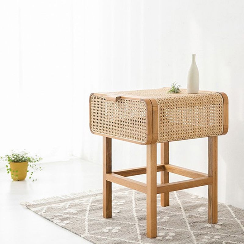 23.42-inch Wood End Table Storage Side Table for Living Room