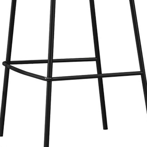 Contemporary Style Metal Armless Bar-stool Linen Counter Bar Stool for Kitchen