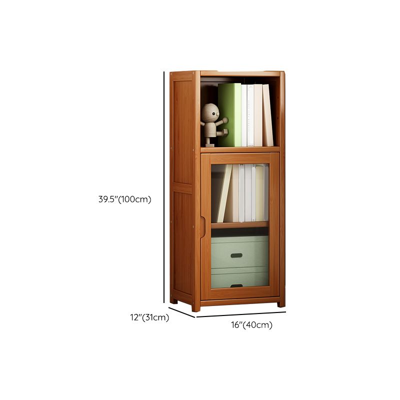 Contemporary Closed Back Bookshelf Vertical Bamboo Bookcase for Home Use