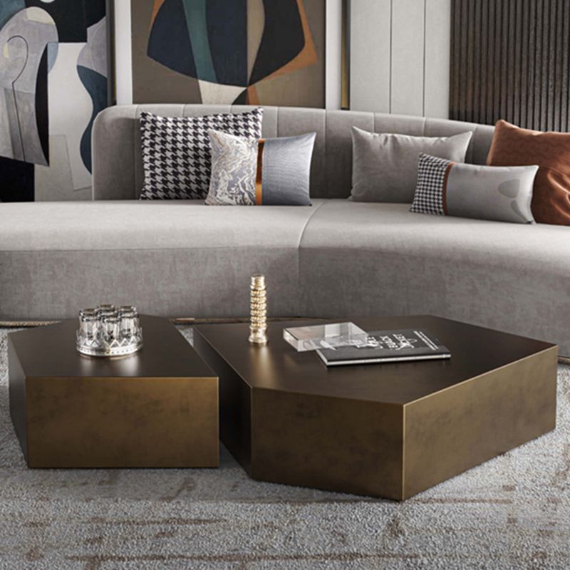 Abstract Shape Base Design Stainless Steel Hussey/bronze Free Shape Coffee Table