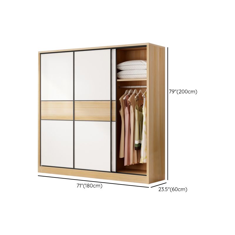 Artificial Wood Wardrobe Freestanding Wardrobe with Sliding Doors for Bedroom