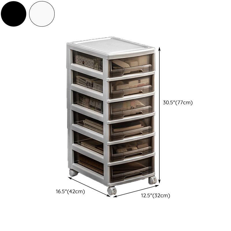 Vertical Transparent File Cabinet Modern Plastic Drawers File Cabinet