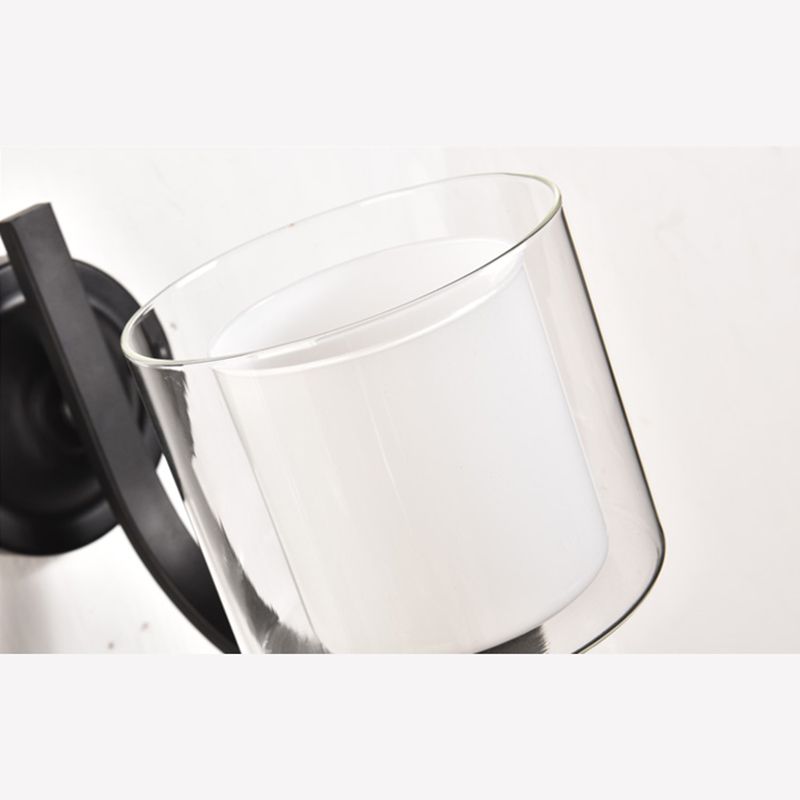 Schwarze klare Glaswandlampe Leuchte Industriestil Lampe für Wohnzimmer