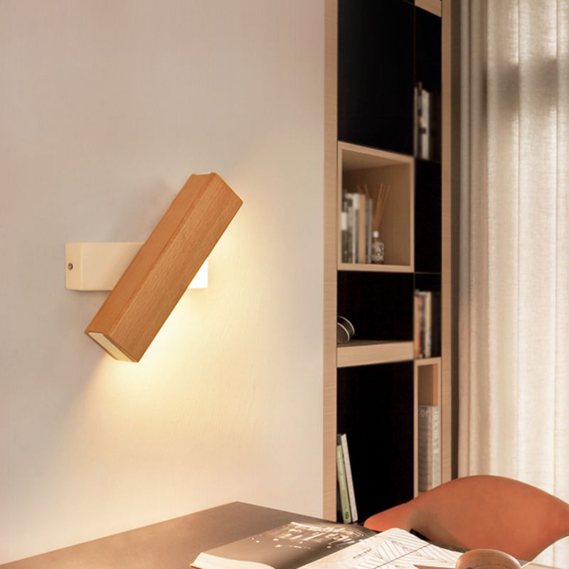Modern Style Wall Light Strip Shape Wood 1-Light Wall Mount Light