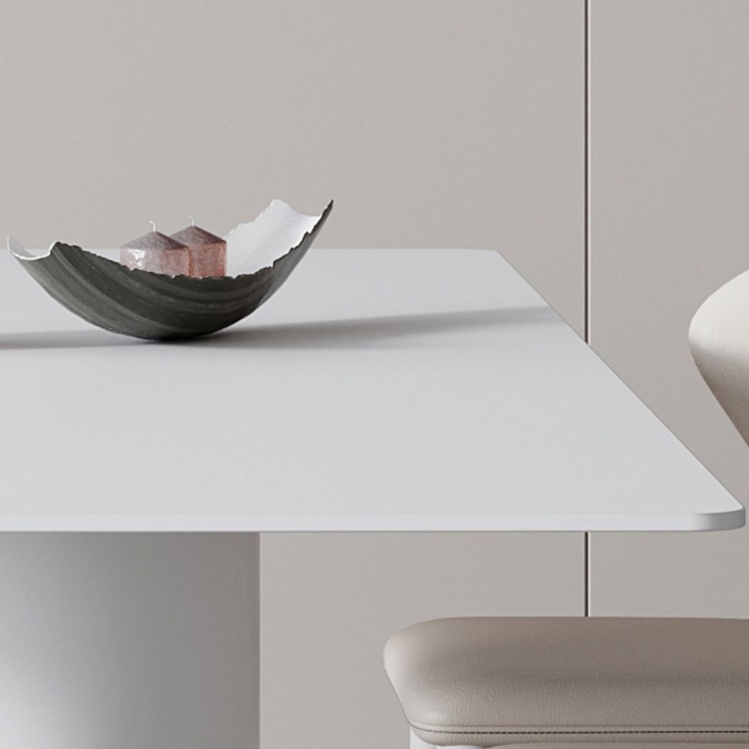 Rectangle Dining Set 1/4/5/7 Pcs Modern Stone Top Table with Wingback Chairs