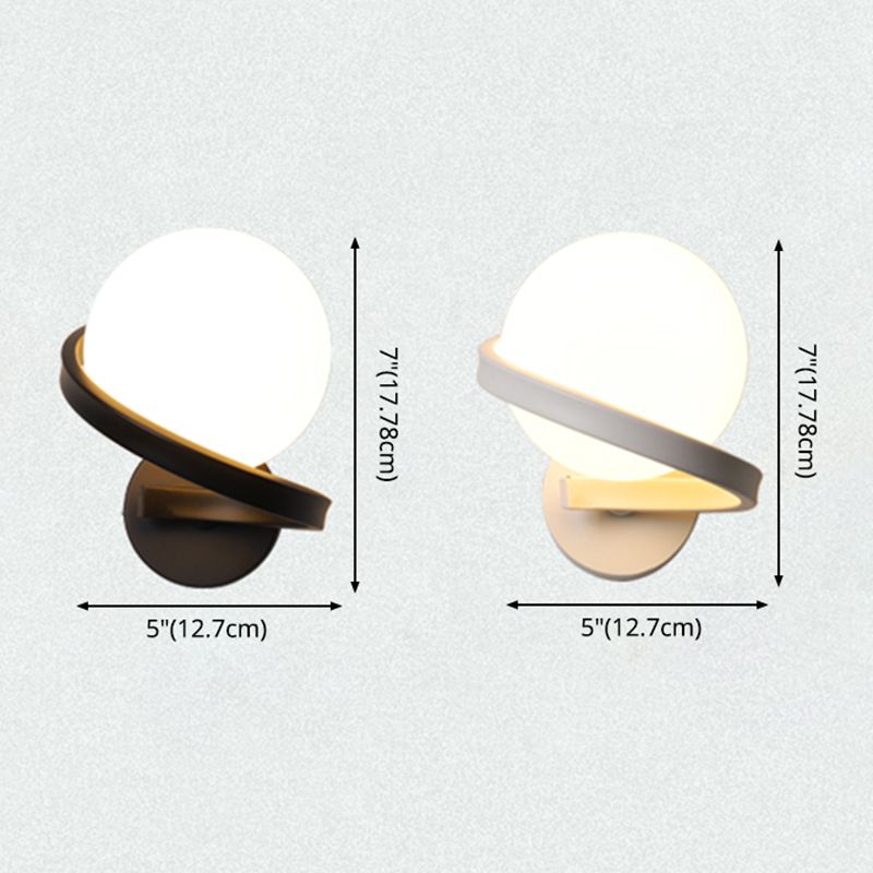 Moderne minimalistische globale muur gemonteerd verlichting metaal 1 lichte wandlampen met glazen schaduw