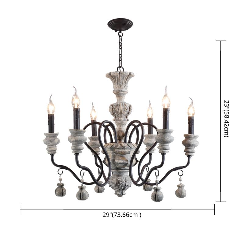 Vintage Candlesticks Styling Resin Chandelier Metal Gooseneck Arm Design Rustic Style Lighting Pendant
