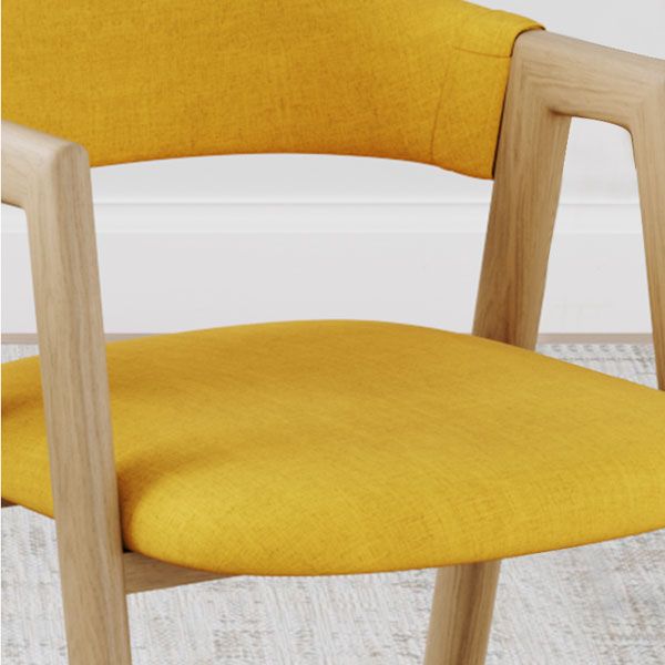 Chambre à coucher moderne chaise du bras arrière tissu mate mateuse chaise à manger