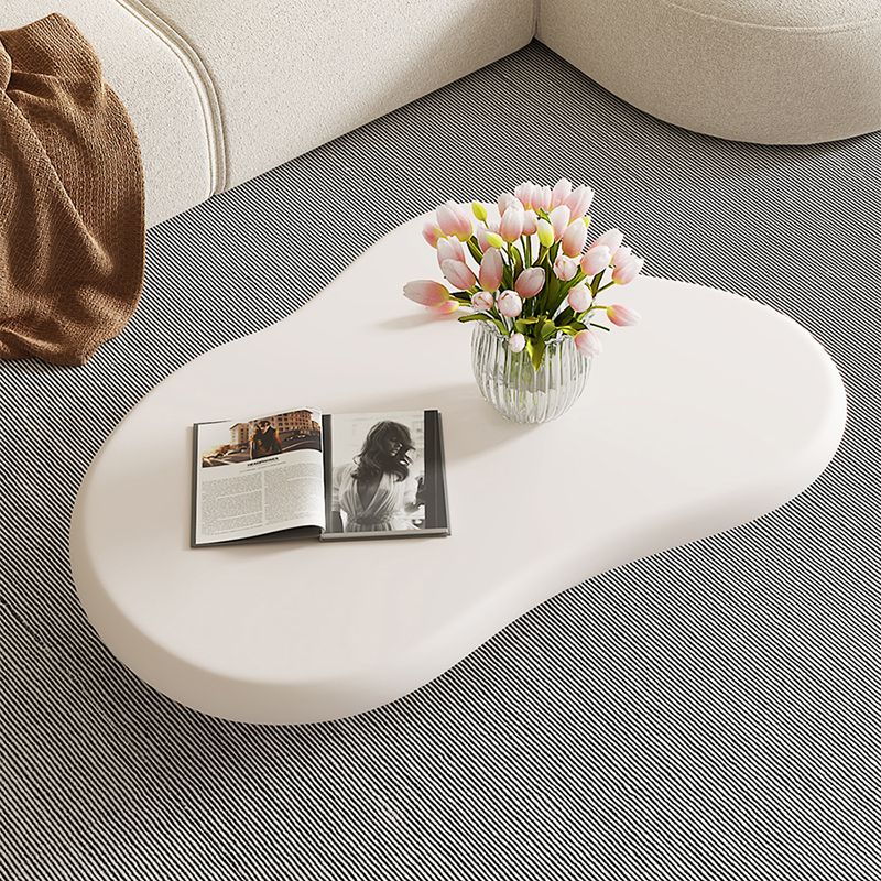 Artificial Wood Coffee or End Table Contemporary 4 Legs Coffee Table in Beige