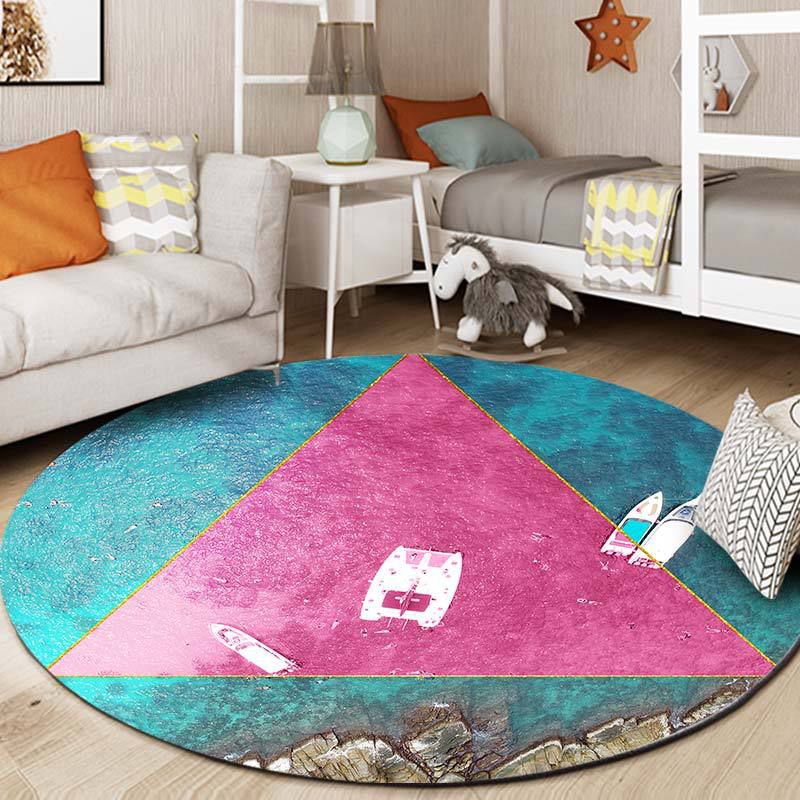 Green Modern Rug Polyester Cactus Area Rug Njon-Slip Backing Rug for Living Room