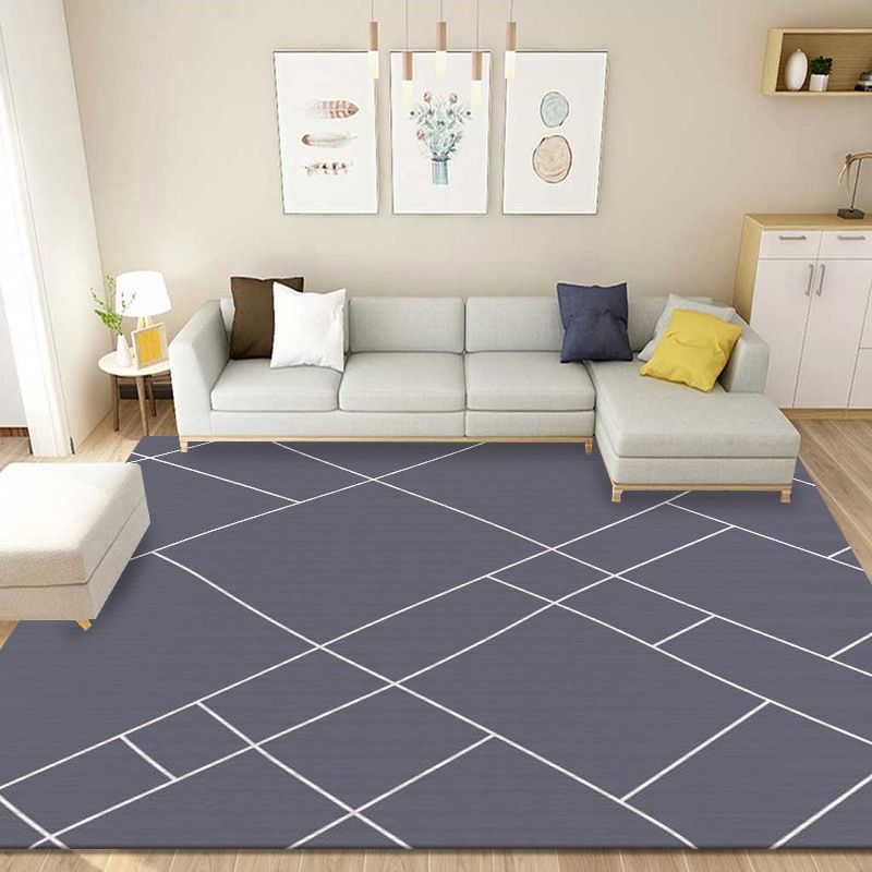 Geometry Pattern Rug Modern Carpet Polyester Anti-Slip Backing Rug for Living Room