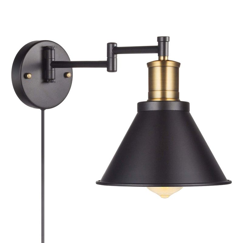 Industrial Style Vanity Light Cone Shape Scalable Vanity Lamp for Shower Room