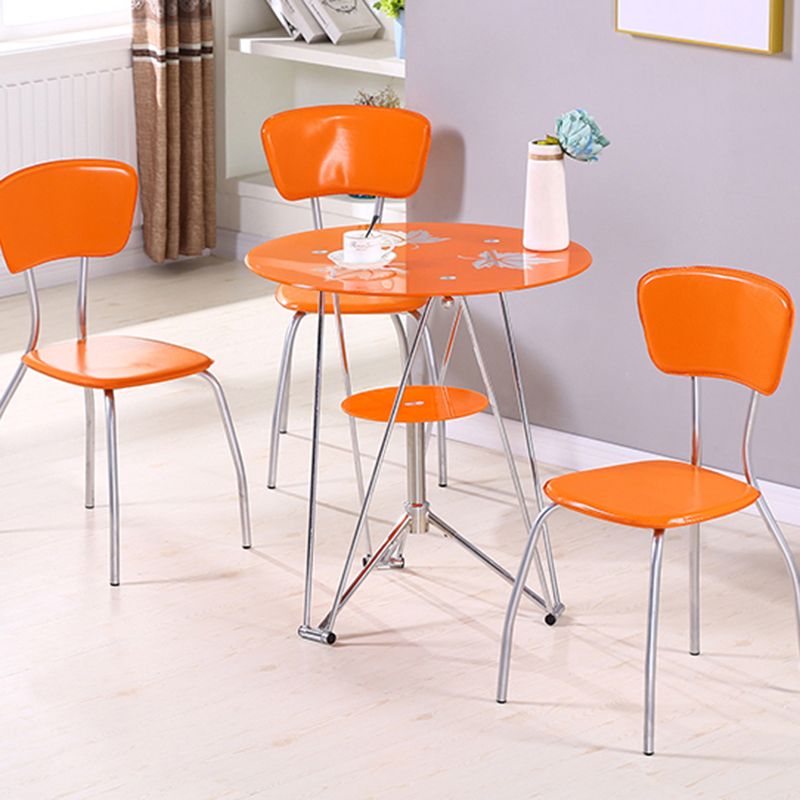 Mesa de comedor de cocina de estilo moderno mesa redonda con base de metal para el hogar