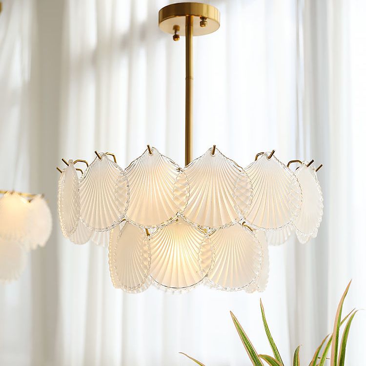 Contemporary Style Geometry Pendant Lighting Glass Hanging Chandeliers in Gold