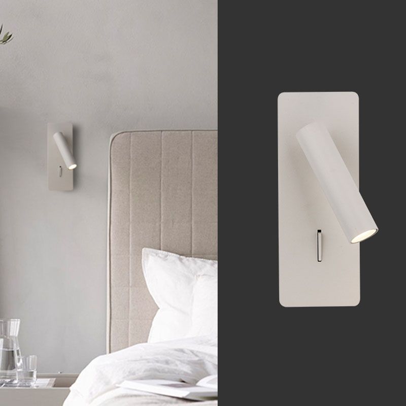 Moderne kreative LED -Wandleuchten Eisen rechteckige Lesewandlampe mit Aluminiumschatten