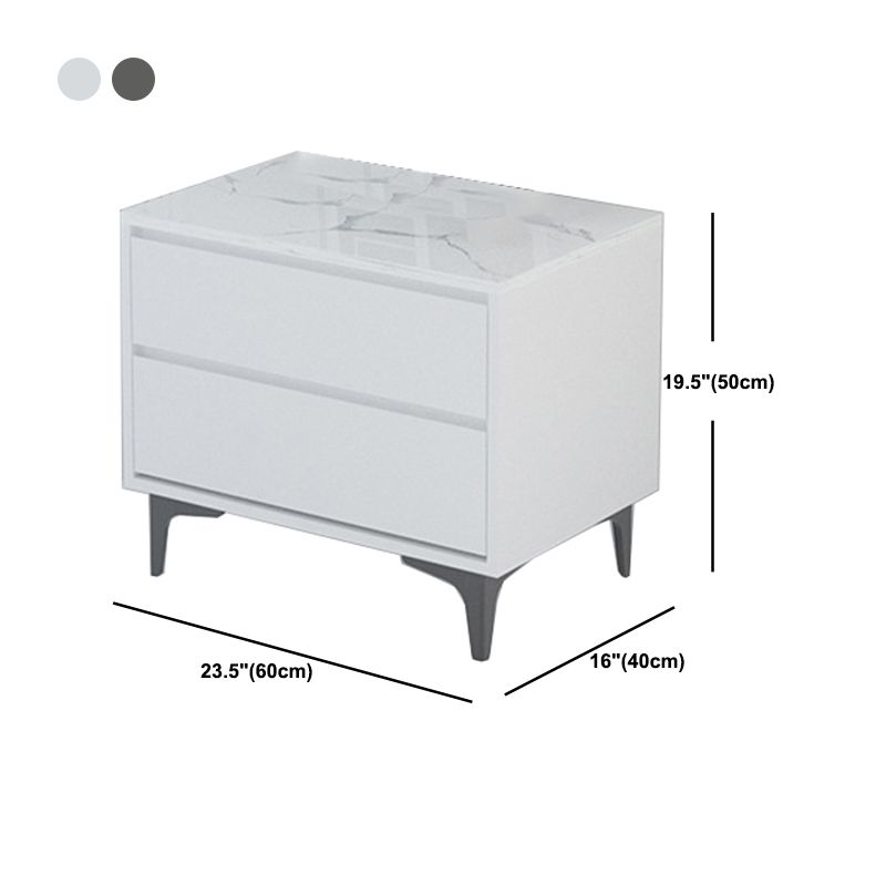 Modern 23.62" L Accent Chest with Drawers and Black Bracket Legs