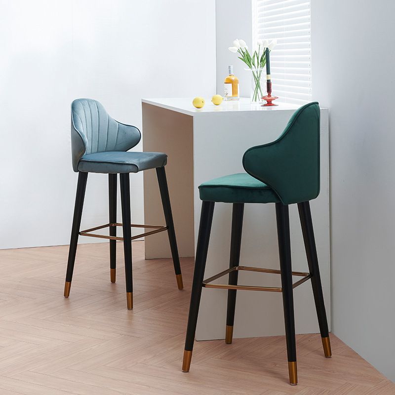 Glam Upholstered Counter Height Stool Adjustable Height Bar Stool