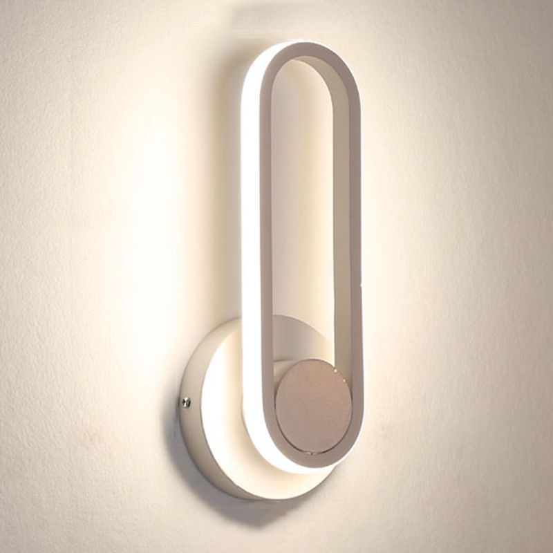 Modern Style Oval Wall Light Sconces Metal 1 Light Wall Lighting