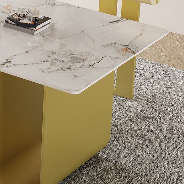 Nordic Rectangle Stone Dining Table 1/5 Pieces Dining Set for Dining Room