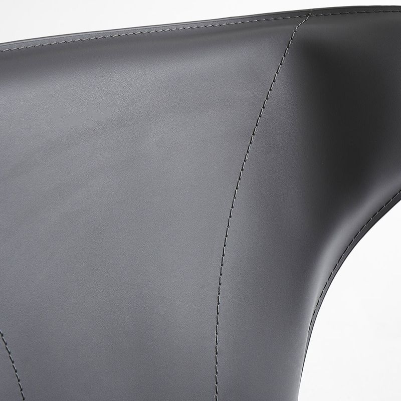 Modern Faux Leather Low Back Armless Bar Stools with Metal Base