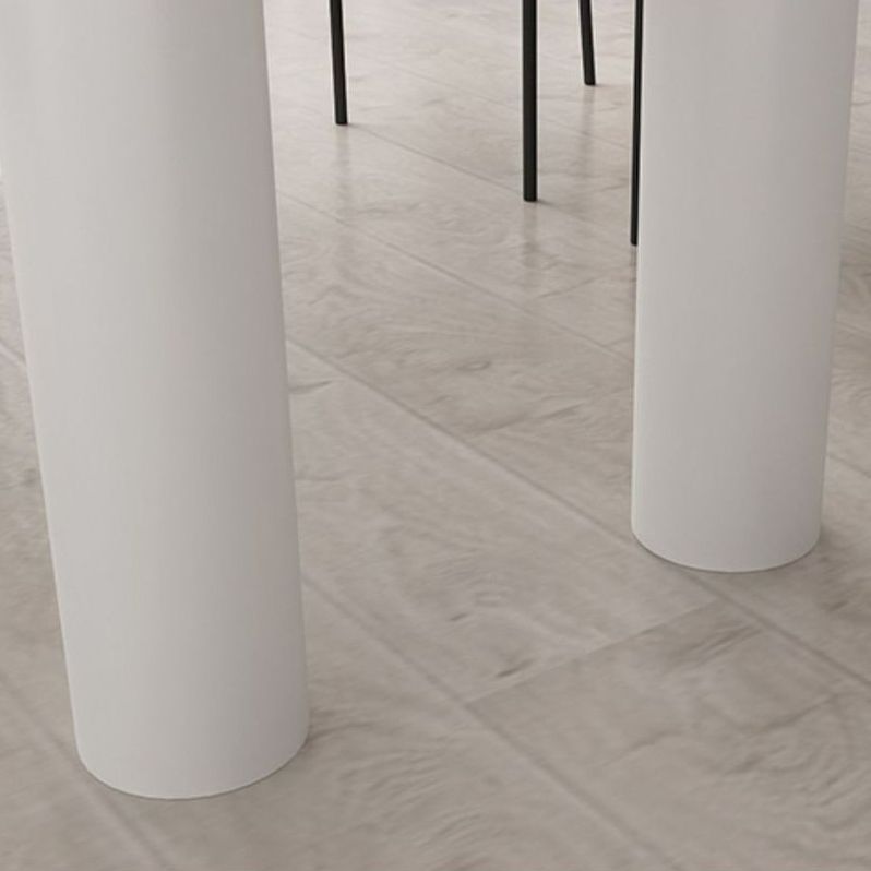 Free Form Dining Table Modern Sintered Stone Top Iron Base Table