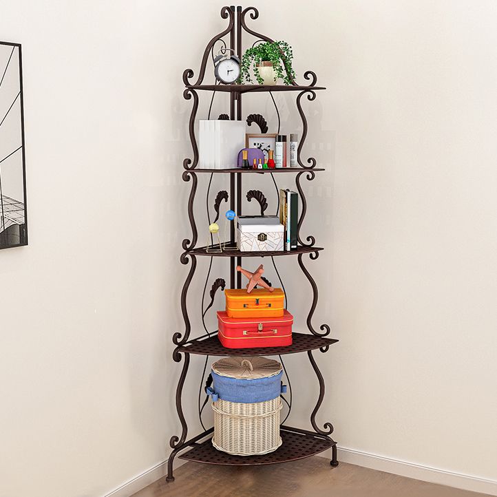 Metal Standard Bookcase Contemporary Open Back Bookshelf with Shelves