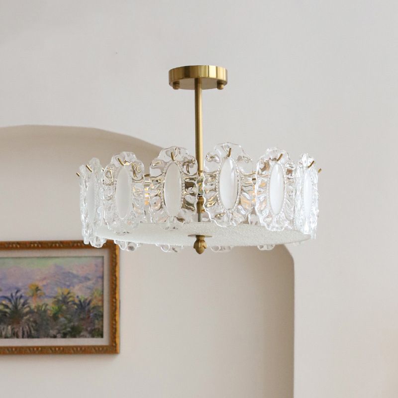 Modern Glass Shade Ceiling Lamp Minimalist Flush Mount Light Fixture