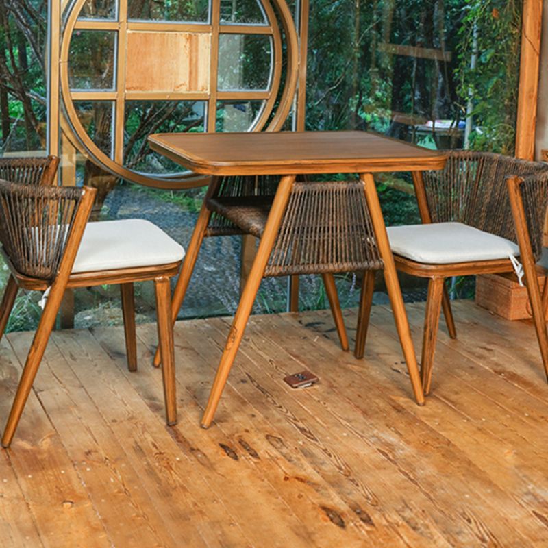 Modern Style Bistro Set 1/3 Pcs Wood Top Metal Base Bistro Set