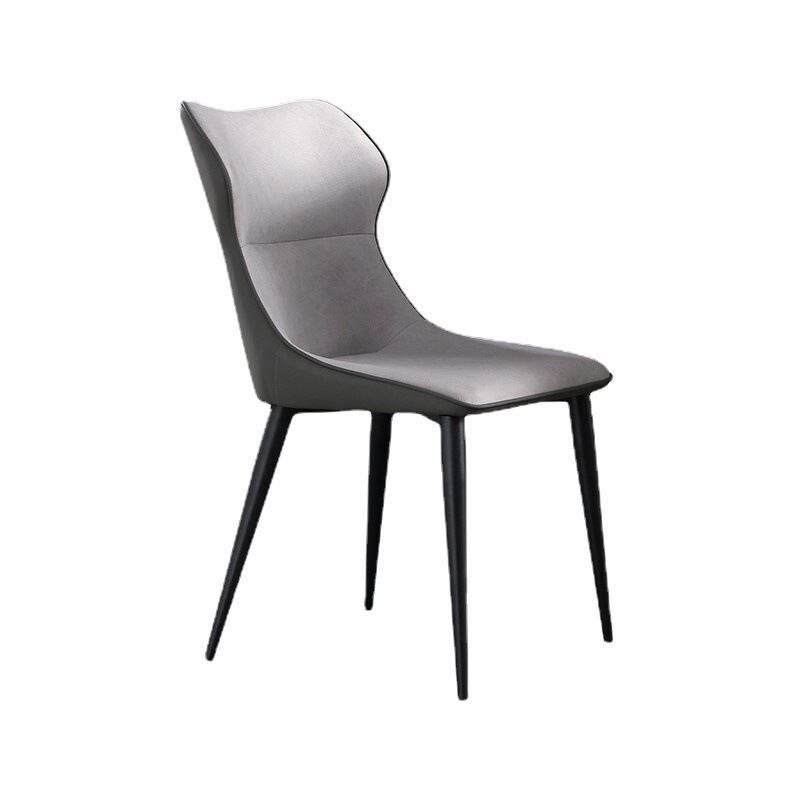 Faux Leather Side Chair Contemporary Wingback Armless Indoor Chair