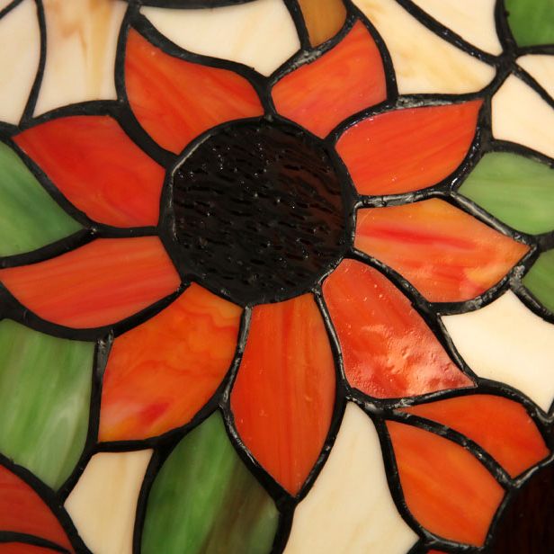 1 lichte geometrische nachttafellampen Tiffany -stijl glazen tafellamp