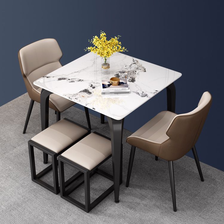 4-foot Stone Furniture Industrial Style Square Dining Table for Indoor