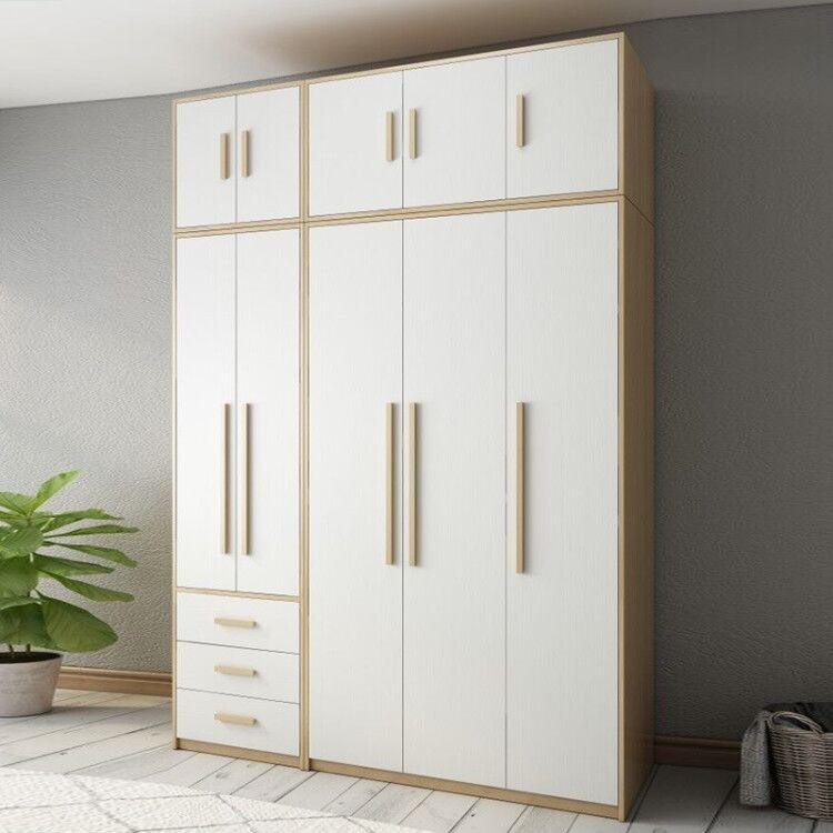 Hinged Wardrobe Cabinet with Garment Rod Contemporary Wardrobe Closet