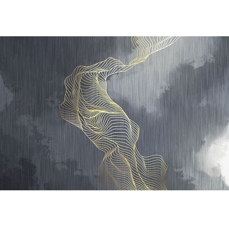 Simplicity Abstract Line Print Rug Multi Color Polypropylene Rug Anti-Slip Backing Stain Resistant Pet Friendly Area Carpet for Room