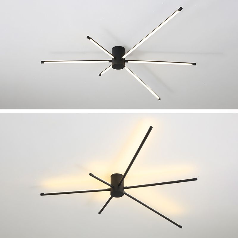 New Modern Linear Sputnik Flush Mount Ceiling Light Acrylic Living Room Flush Light