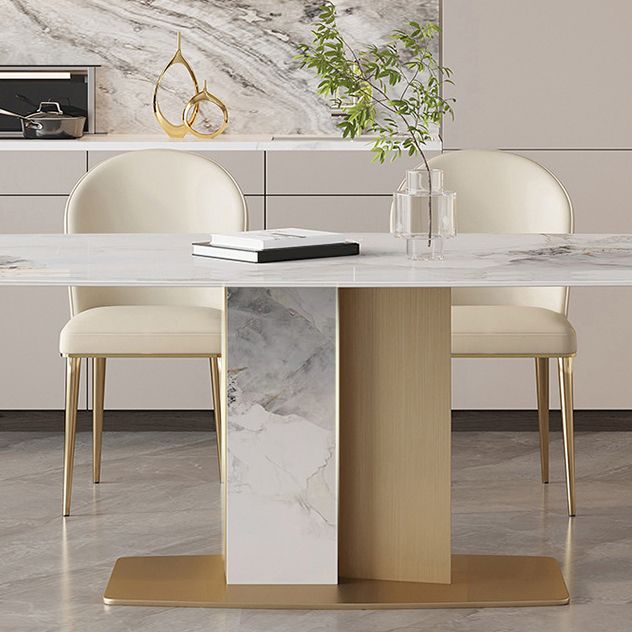 Luxury Sintered Stone Top Dining Set Rectangle 1/2/5/7 Pieces Kitchen Table with Chairs
