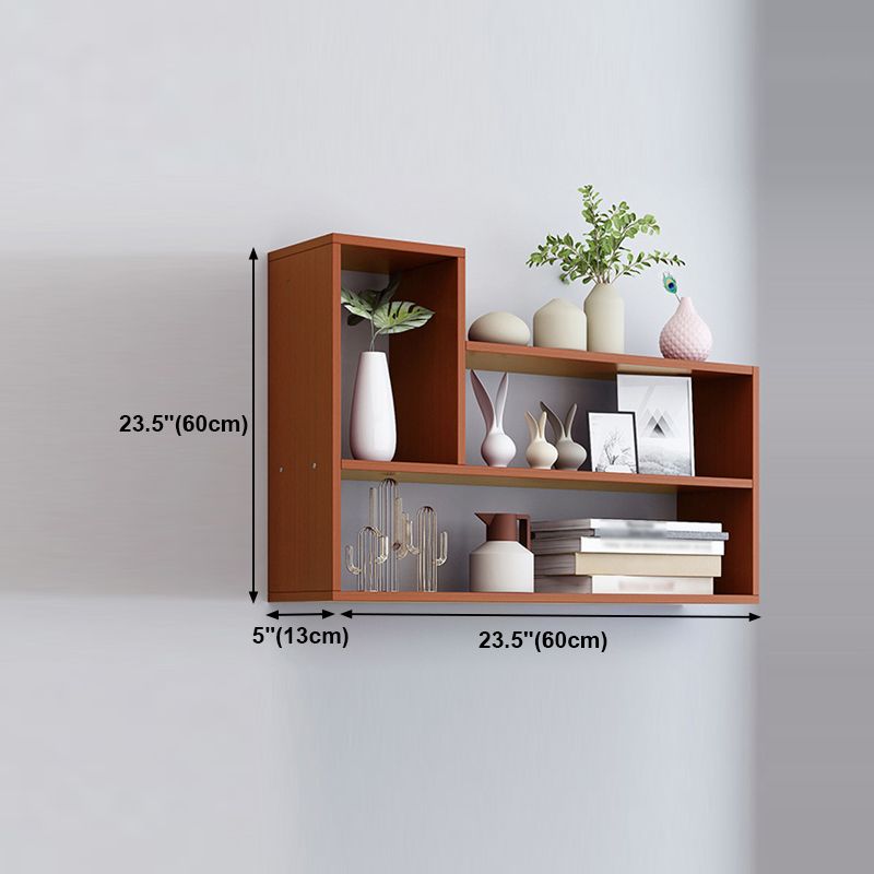 Contemporary Style Bookcase Wall Mounted Horizontal Bookshelf for Office and Home