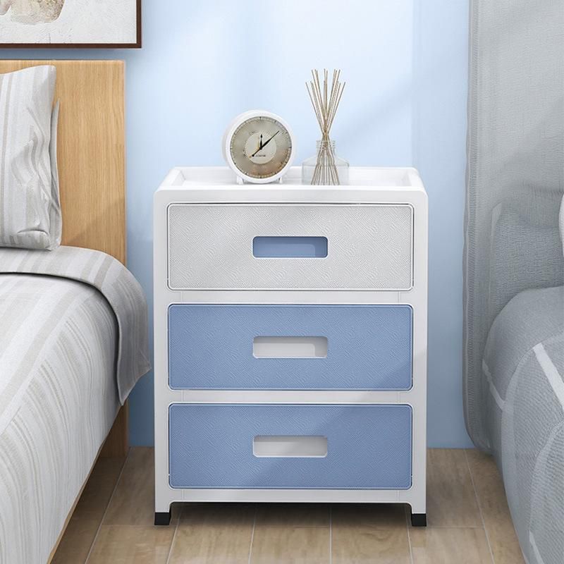 Plastic Bookshelf Contemporary Style Closed Back Bookcase for Office Home Study Room