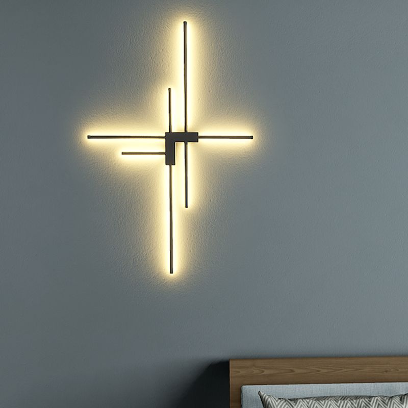 Prononi di parete lineari fluttuano lampada da parete moderna metallo 6 lampada con applique luminosa