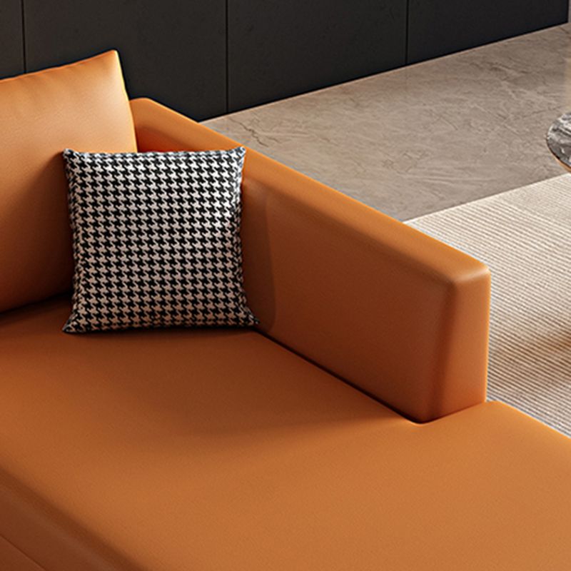 Modern Chaise Lounge Chair Recessed Arms Chaise with Pillows