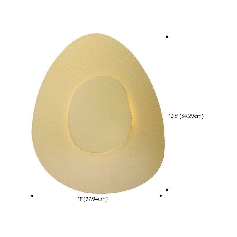 Contemporary Single White/Golden Wall Mounted Sconce Metal Statement Wall Light