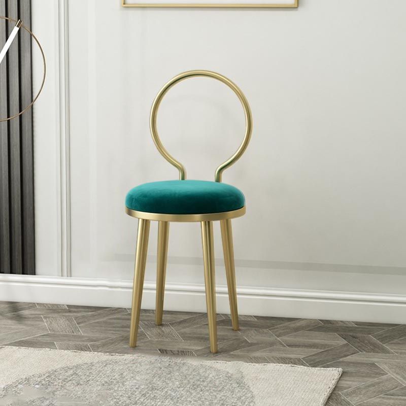 Glam Velvet Dining Chair Open Back Dining Side Furniture with Gold Legs in Matte Finish