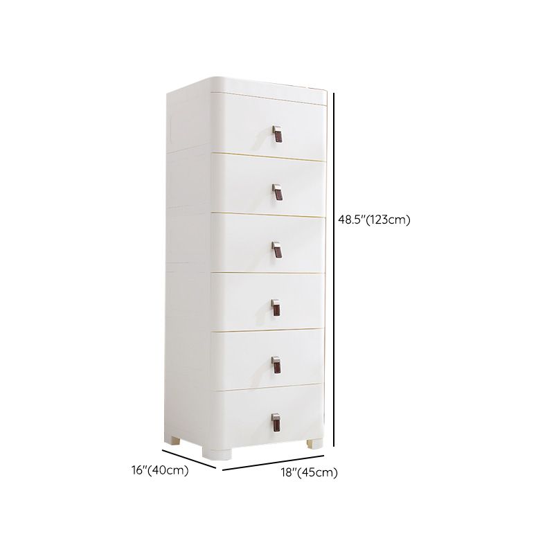 White Plastic Storage Cabinet for Bathroom Contemporary Cabinet with Drawers